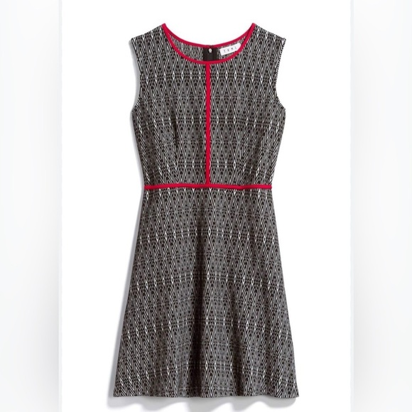 THML Black & White with Red Trim Dress Sz LP Career Office - Picture 1 of 5